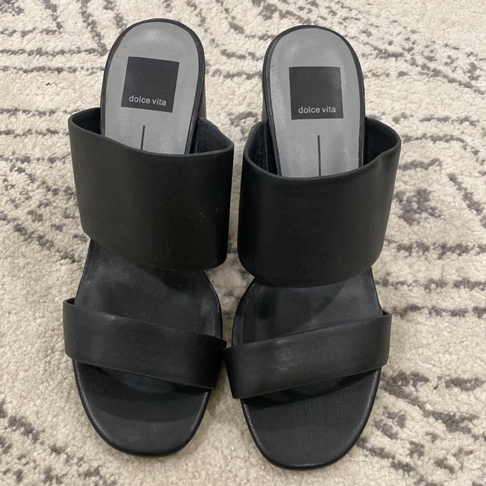 Dolce Vita Heeled Slide Sandals Black - Size 8.5